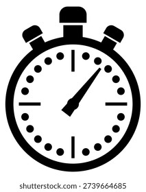 Stopwatch black icon. Speed measurement. Time symbol