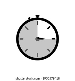 Hör auf, dir ein schwarzes Symbol anzuschauen! Vektorsymbol der angesagten Stoppuhr. Zeiger-Vektorsymbol. Uhrsymbol. Vektorgrafik.