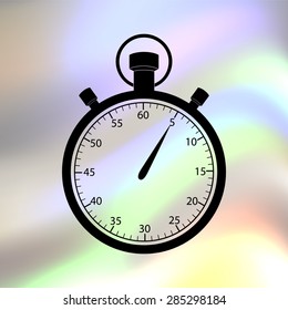 stopwatch black vector icon