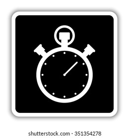 Stopwatch - black vector icon