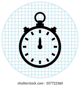 Stopwatch -  black vector icon