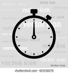 stopwatch black vector icon