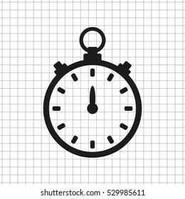 Stopwatch -  black vector icon