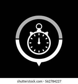 Stopwatch  - black vector icon