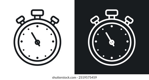 Stopwatch black and white icon.