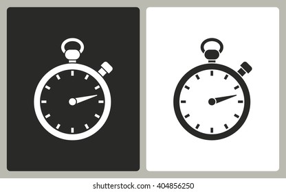 Stopwatch   -  black and white icons. Vector illustration. 