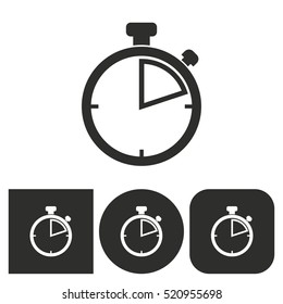 Stopwatch - black and white icons. Vector illustration.