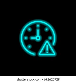 Stopwatch blue glowing neon ui ux icon. Glowing sign logo vector