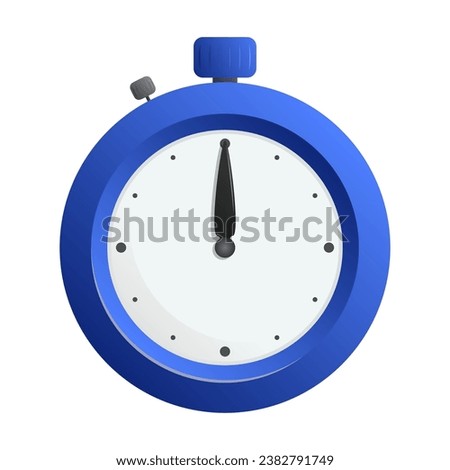 Stopwatch in blue, for measuring time. Realistic stopwatch 3D. Vector illustration.