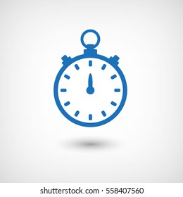 Stopwatch  - blue vector icon