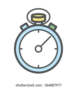 Stopwatch Bold Icon Illustration 