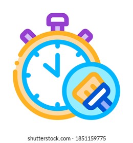 Stopwatch Brush Icon Vector. Outline Stopwatch Brush Sign. Isolated Contour Symbol Illustration