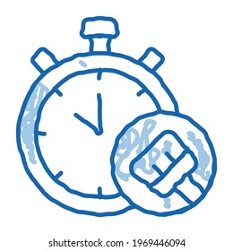 Stopwatch Brush sketch icon vector. Hand drawn blue doodle line art Stopwatch Brush sign. isolated symbol illustration