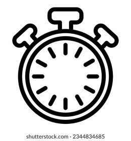 Stopwatch with buttons and dial without hands, timer line icon, time concept, clock vector sign on white background, outline style icon mobile concept web design. Vector graphics.