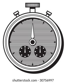 Stopwatch b&w illustration