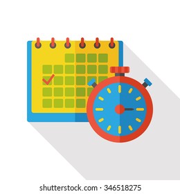 stopwatch and calendar flat icon
