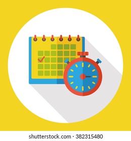 stopwatch and calendar flat icon