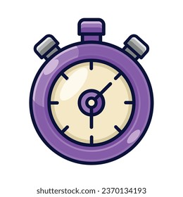 Stopwatch Cartoon Illustration Design Vector