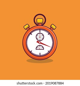 Stopwatch cartoon vector. Stopwatch timer cartoon icon illustration.