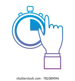 stopwatch or chronometer with hand time icon image 