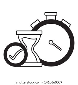 stopwatch clock check mark fast delivery logistic vector illustration