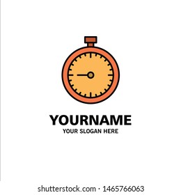 Stopwatch, Clock, Fast, Quick, Time, Timer, Watch Business Logo Template. Flat Color. Vector Icon Template background