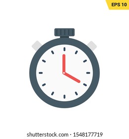 stopwatch clock icon in flat style with coloful
