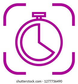 Stopwatch, clock icon in focus. White background