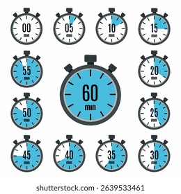 Stopwatch Collection with Various Time Intervals