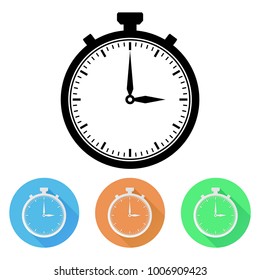 Stopwatch. Colored icons. Vector illustration isolated on white background