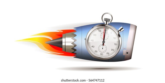 Stopwatch concept - clock on jet engine