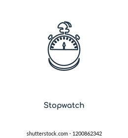 Stopwatch concept line icon. Linear Stopwatch concept outline symbol design. This simple element illustration can be used for web and mobile UI/UX.