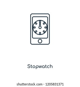 Stopwatch concept line icon. Linear Stopwatch concept outline symbol design. This simple element illustration can be used for web and mobile UI/UX.