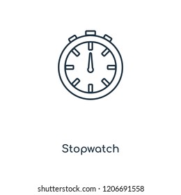 Stopwatch concept line icon. Linear Stopwatch concept outline symbol design. This simple element illustration can be used for web and mobile UI/UX.