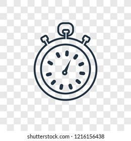 Stopwatch concept vector linear icon isolated on transparent background, Stopwatch concept transparency concept in outline style