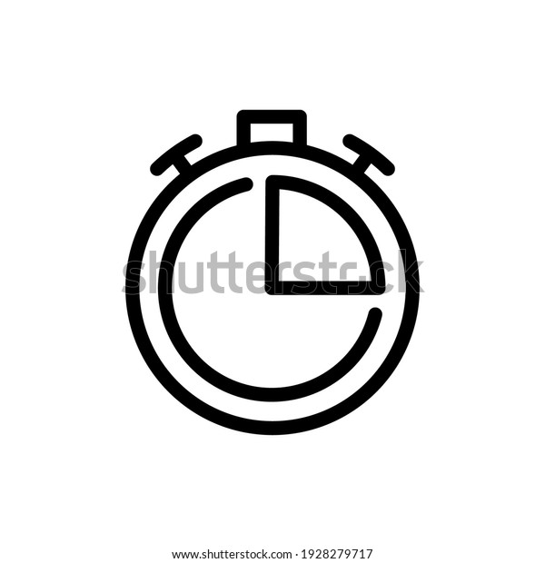 Stopwatch or countdown icon. Period of\
time. Timer icon vector illustration in outline\
style