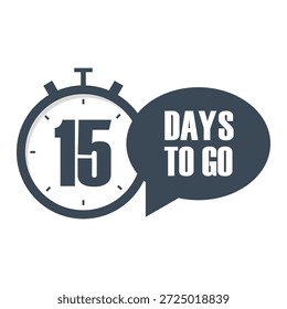 Icono de cuenta regresiva de cronómetro. Número significativo quince 15. Quince 15 días. Profesional Gráfico vectorizado. EPS 10.