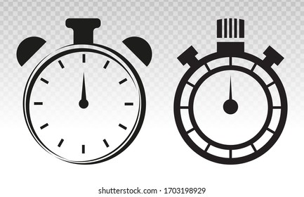 stopwatch countdown timer vector flat icon on a transparent background