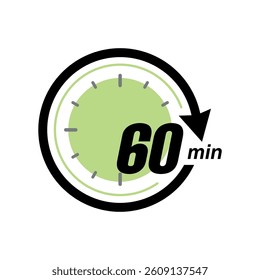 Stopwatch Counting Down to Minutes with Arrow