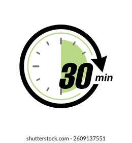 Stopwatch Counting Down to Minutes with Arrow