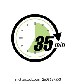 Stopwatch Counting Down to Minutes with Arrow