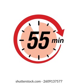 Stopwatch Counting Down to Minutes with Arrow