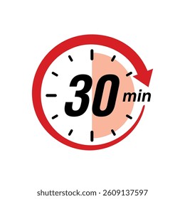 Stopwatch Counting Down to Minutes with Arrow