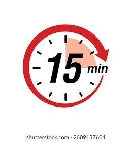 Stopwatch Counting Down to Minutes with Arrow