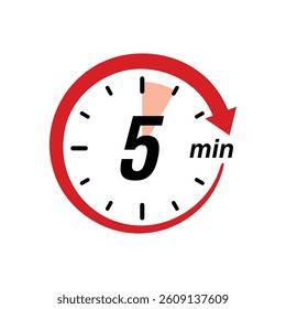 Stopwatch Counting Down to Minutes with Arrow