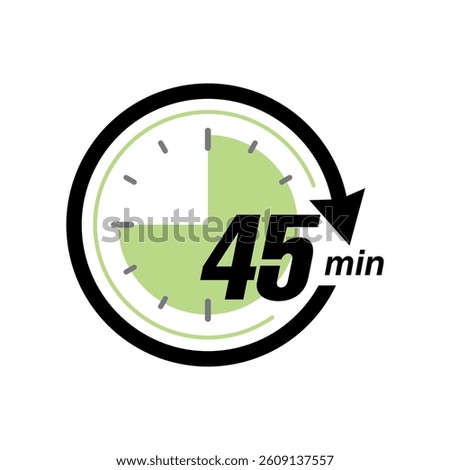 Stopwatch Counting Down to Minutes with Arrow