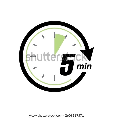 Stopwatch Counting Down to Minutes with Arrow