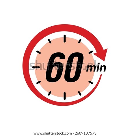 Stopwatch Counting Down to Minutes with Arrow
