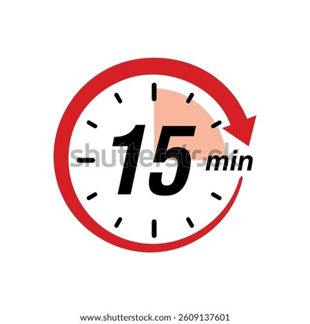 Stopwatch Counting Down to Minutes with Arrow