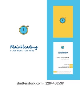Stopwatch  Creative Logo and business card. vertical Design Vector